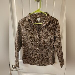 J.Crew Leopard Print Button Down Shirt | 100% Cotton | Small